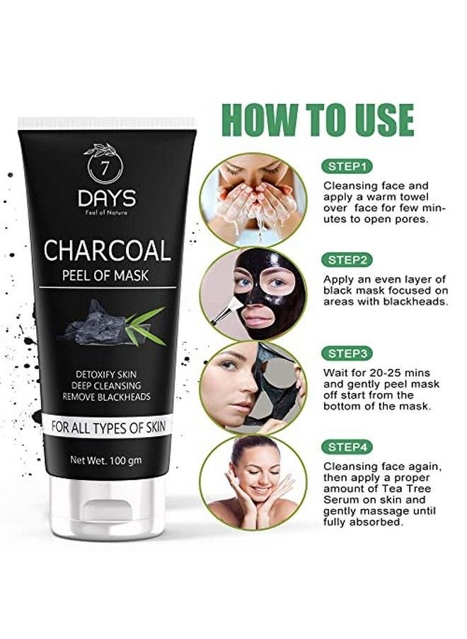 7 Days - Charcoal Peel Off Mask Remove Blackheads & Whiteheads | Deep Skin Purifying Cleansing Wrinkles For Men And Women 100Gm - Image 1