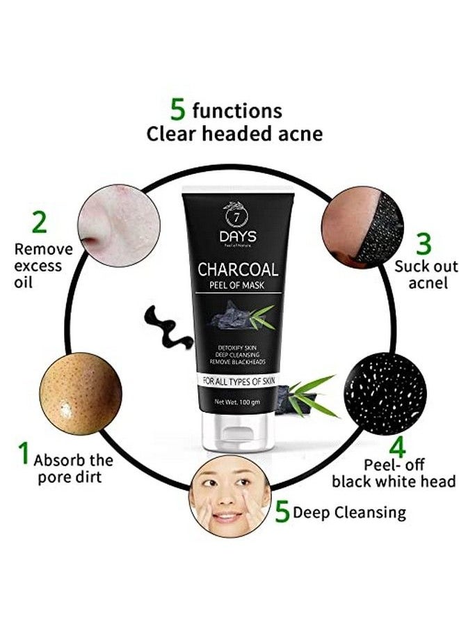 7 Days - Charcoal Peel Off Mask Remove Blackheads & Whiteheads | Deep Skin Purifying Cleansing Wrinkles For Men And Women 100Gm - Image 1