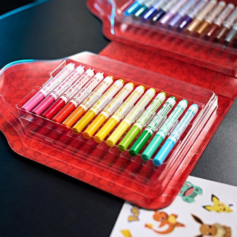 CRAYOLA - Case with Colours & Stickers Pokémon, Felt Pen Set, Colouring Pages, Stickers, 45 Pieces, Creative Gift for Children from 5 Years - Image 4