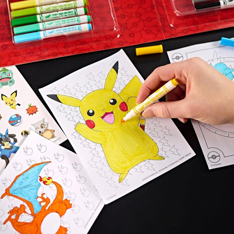 CRAYOLA - Case with Colours & Stickers Pokémon, Felt Pen Set, Colouring Pages, Stickers, 45 Pieces, Creative Gift for Children from 5 Years - Image 5