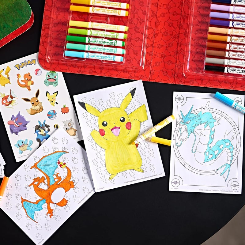 CRAYOLA - Case with Colours & Stickers Pokémon, Felt Pen Set, Colouring Pages, Stickers, 45 Pieces, Creative Gift for Children from 5 Years - Image 3