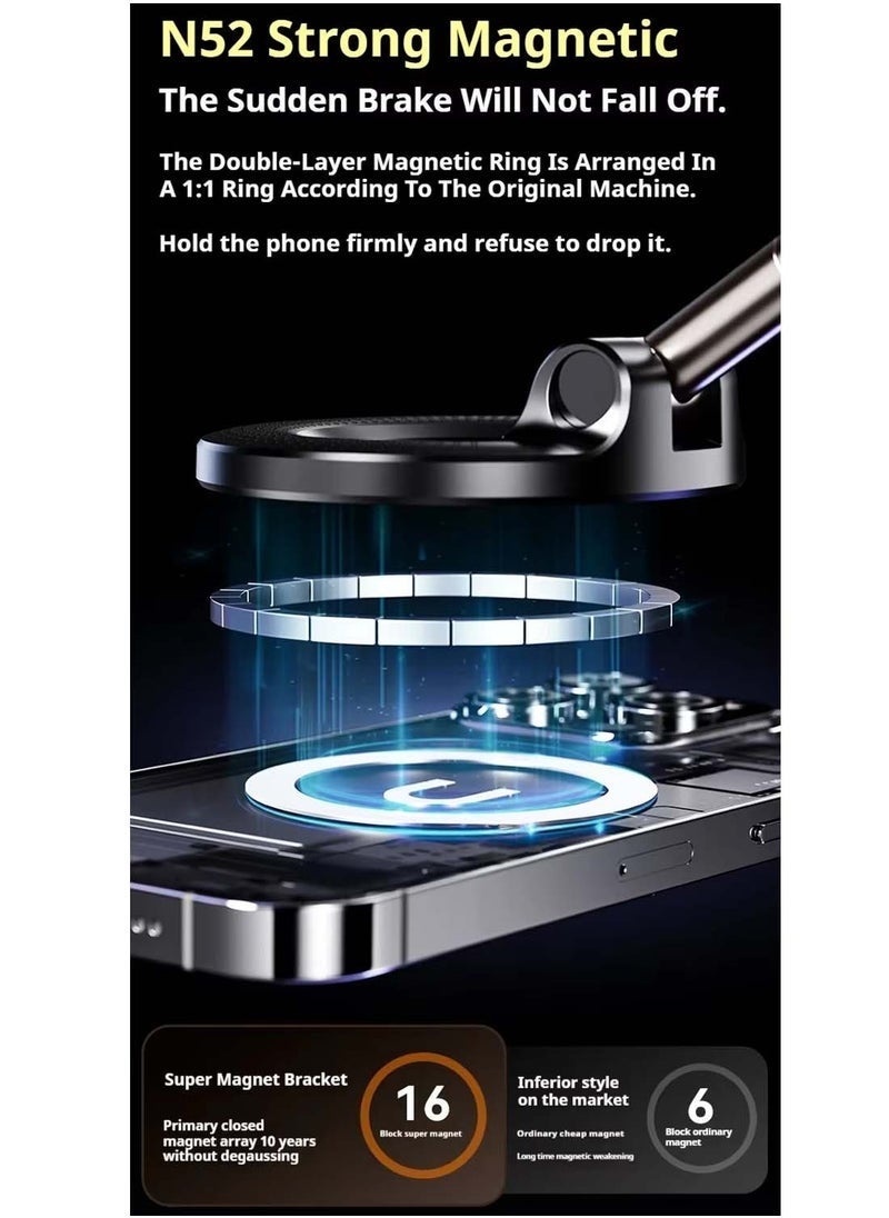 JAJEEK Vacuum Suction Magnetic Bracket K007S Phone Mount – 360° Rotation Car Suction Cup Holder, Portable Magnetic Phone Holder – Black, Secure Grip, Adjustable, Strong Hold for All Smartphones, Easy Installation - Image 4