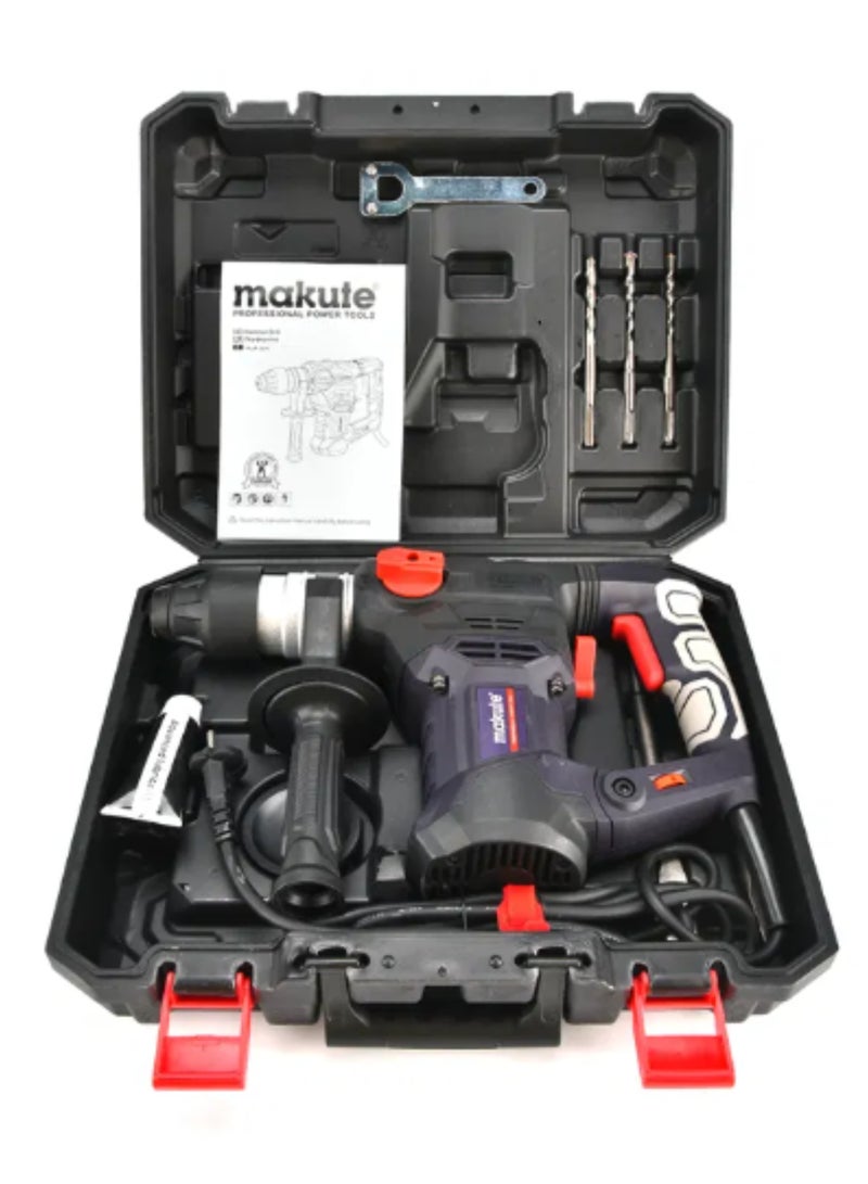 makute Heavy Duty Electric Hammer Drill, 1500W, 7.2J Impact Energy, 32mm & 30mm Specifications, 220-240V 50/60Hz, No-Load Speed 300-860r/min, HD012 - Image 5