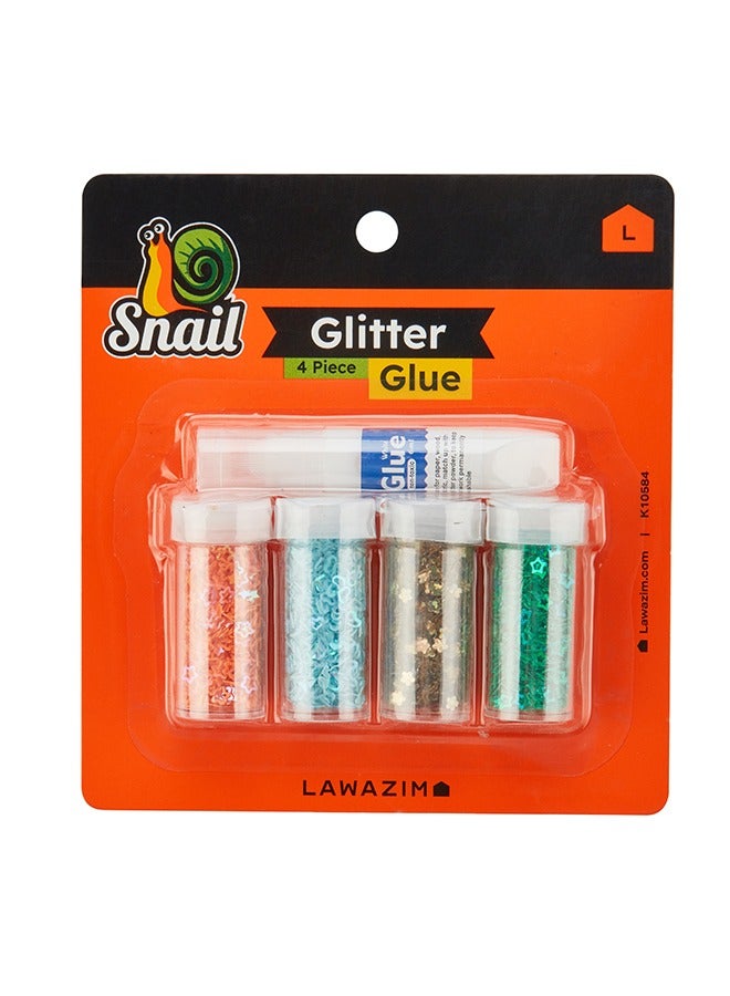 LAWAZIM Glitter glue 4 piece | Rainbow Glue Stick Set for Arts and Crafts Projects, Slime Supplies, Scrapbooking, Cards - Image 1