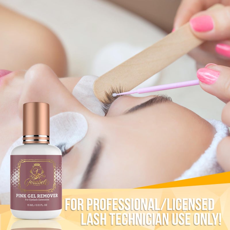 Forabeli Pink Gel Lash Remover for Eyelash Extensions, 15ml, Safe and Gentle Formula, Easy to Apply, Versatile and Efficient - Image 5