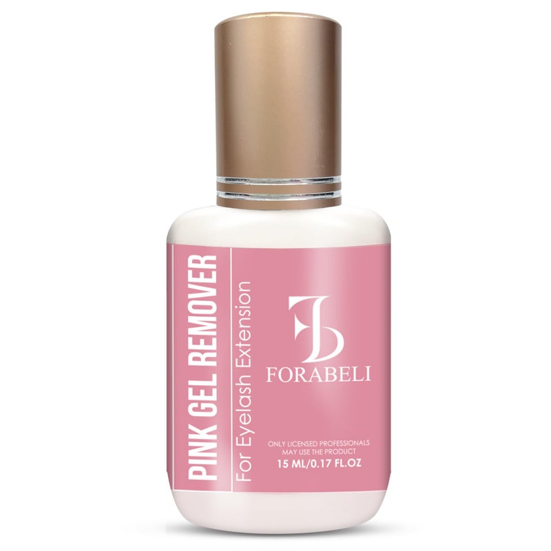 Forabeli Pink Gel Lash Remover for Eyelash Extensions, 15ml, Safe and Gentle Formula, Easy to Apply, Versatile and Efficient - Image 1
