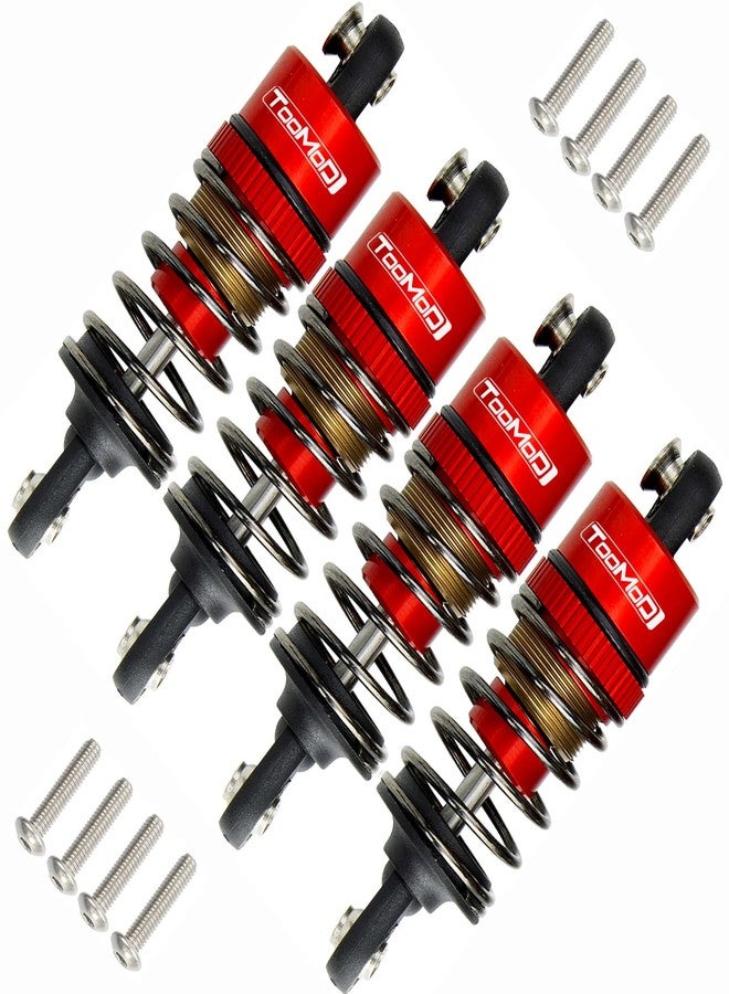 TOOMOD 1/10 50MM RC Oil filled Shock Absorbers kit for Tamiya TT-01 TT-02 M03 M04 M05 M06 TA05 1:10 On Road Car Upgrades Replace Parts (Red) - Image 1