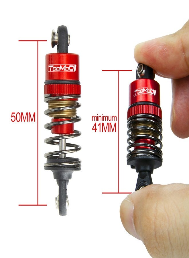 TOOMOD 1/10 50MM RC Oil filled Shock Absorbers kit for Tamiya TT-01 TT-02 M03 M04 M05 M06 TA05 1:10 On Road Car Upgrades Replace Parts (Red) - Image 2