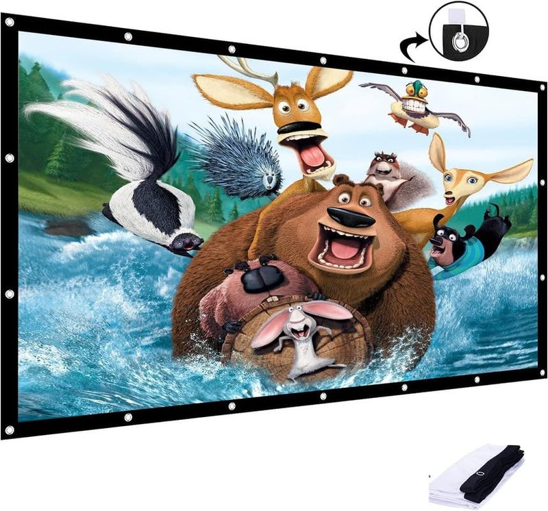 Vilro 113 inch Projector Screen,4K 16:10 Portable Eyelet Premium Video Foldable Projection for HD Home Theater Cinema Anti-Crease Indoor Outdoor Office Classroom (244 cm (W) x 152 cm (H)) - Image 1