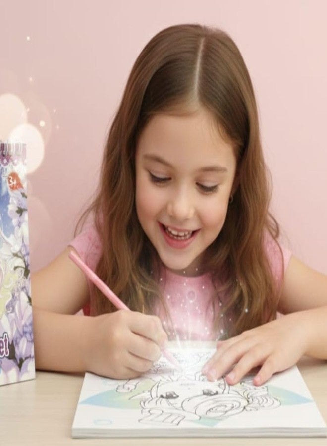 Makeup Painting Set for Girls Ages 3-8 | Kids Fashion Design & Toddler Makeup Drawing Kit | 10 Practice Sheets, 12-Color Glitter Palette, Pencils & Tools | Creative DIY Art Craft Gift for Girls - Image 5