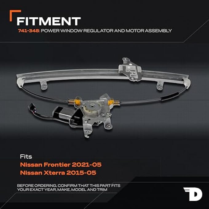 دورمان 741348 منظم نافذة كهربائية أمامية للسائق ومجموعة محرك متوافقة مع موديلات نيسان المحددة (Oe Fix) - Image 4