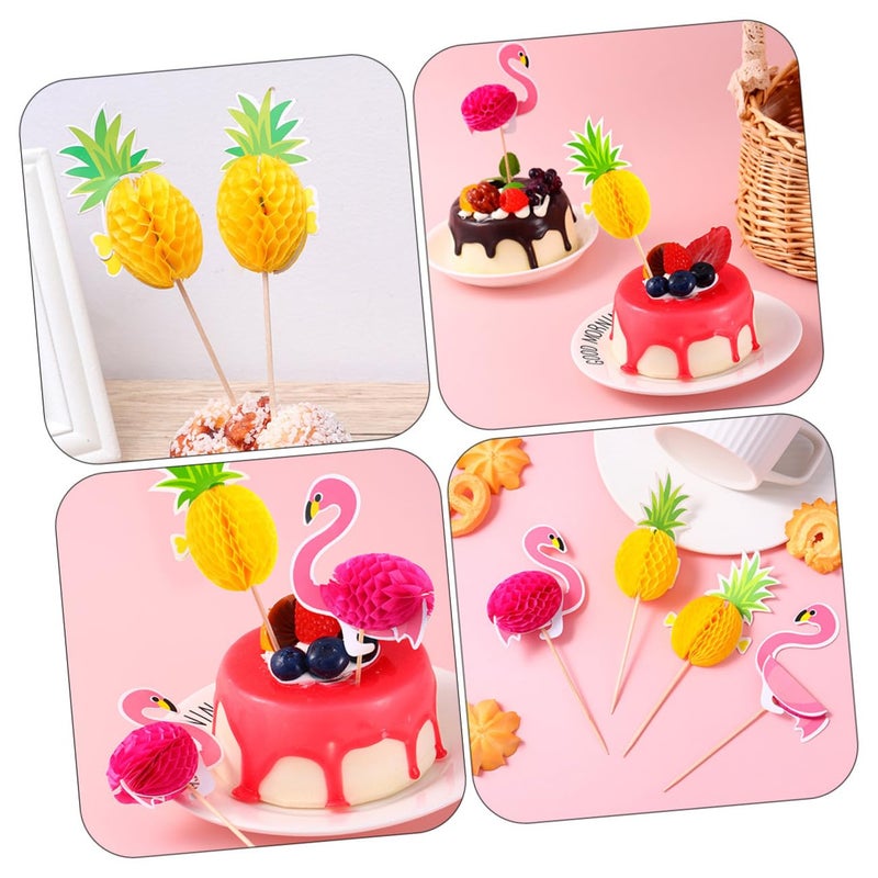 Tropical Pineapple Cake Decorations 30pcs Non Edible Cupcake Ornaments For Birthday Party - Image 4