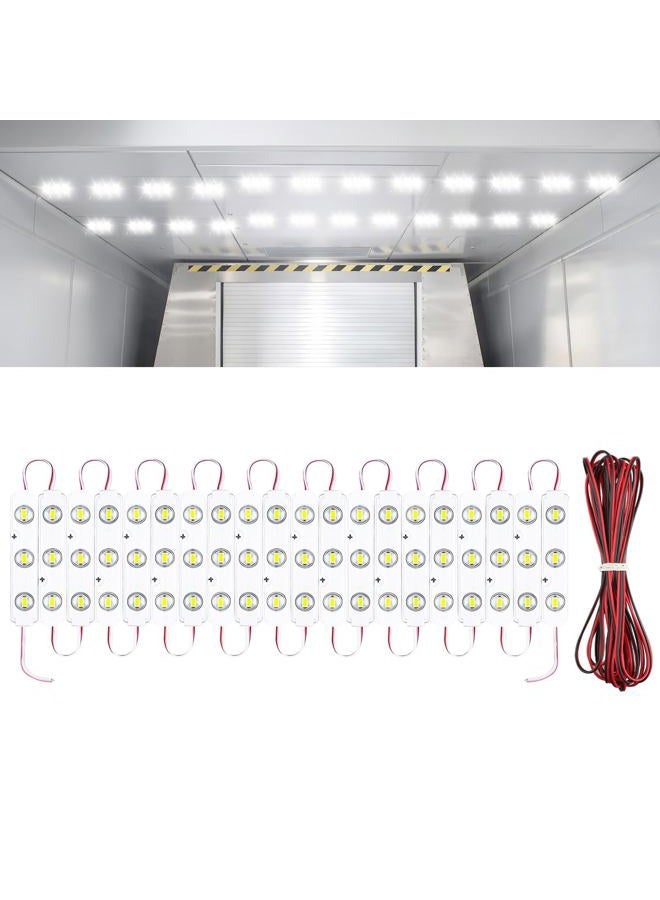 Linkstyle 60 LEDs 12V Van Interior Light Car LED Ceiling Lights Kit, Super Bright Lighting Dome Lamp for Van RV Truck Auto Vehicle Boats Caravans Trailers Lorries Bus Camper (20 Modules, White) - Image 1