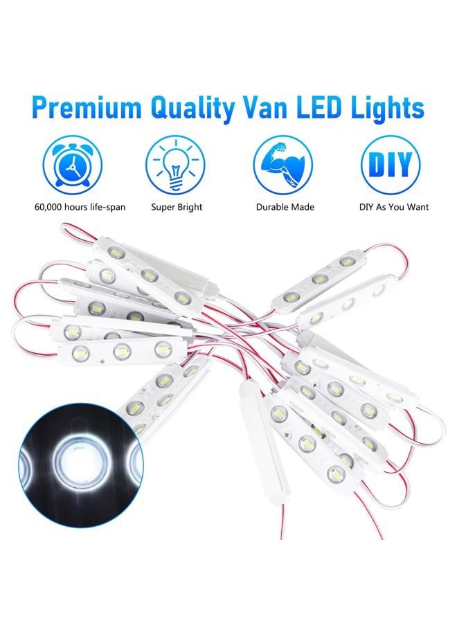 Linkstyle 60 LEDs 12V Van Interior Light Car LED Ceiling Lights Kit, Super Bright Lighting Dome Lamp for Van RV Truck Auto Vehicle Boats Caravans Trailers Lorries Bus Camper (20 Modules, White) - Image 4