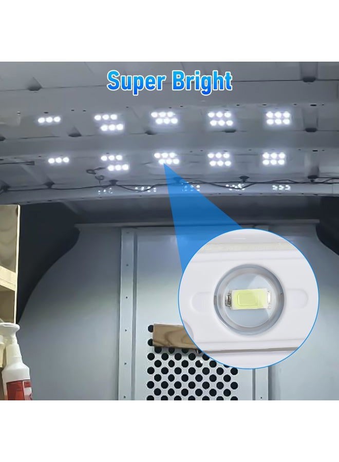 Linkstyle 60 LEDs 12V Van Interior Light Car LED Ceiling Lights Kit, Super Bright Lighting Dome Lamp for Van RV Truck Auto Vehicle Boats Caravans Trailers Lorries Bus Camper (20 Modules, White) - Image 3
