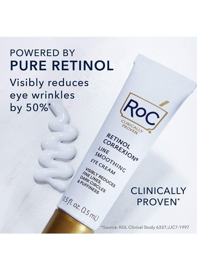 RoC - Retinol Correxion Under Eye Cream for Dark Circles & Puffiness, Daily Wrinkle Cream, Anti Aging Line Smoothing Skin Care Treatment 0.5 oz (Packaging May Vary) - Image 1