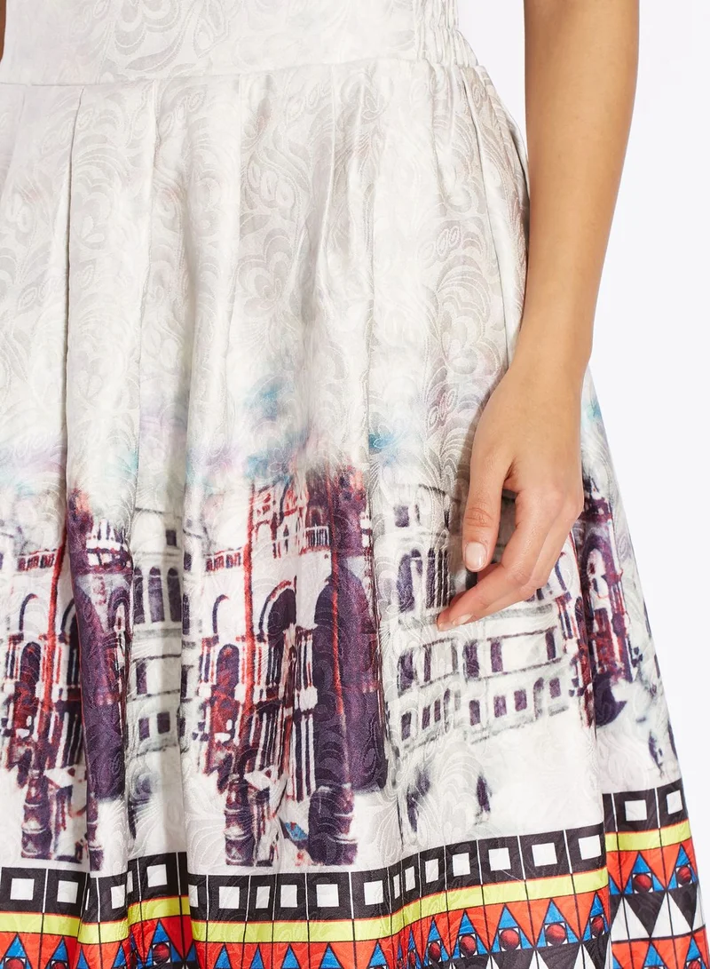 Ginger Printed Brocade Skirt