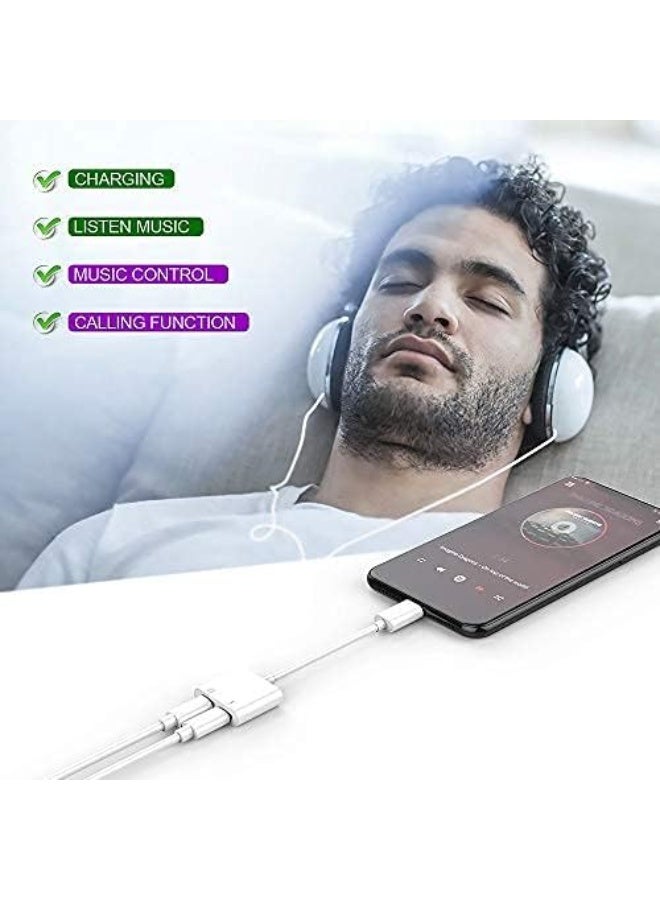 Belcompany [معتمد من Apple MFi] محول صوت وشاحن مزدوج 2 في 1 مع موصل Lightning لجهاز iPad، عبوة من 2 محول سماعات أذن لجهاز iPhone 14/13/12/11/XS/XS Max/XR/X/8/8plus/7/7 Plus/iPad - Image 5