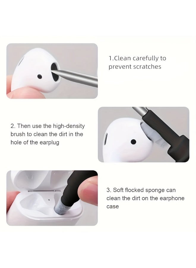 3in 1 Multifunction Earbuds Cleaning Pen Kit with Soft Brush for Wireless Earphones, Headphones, Charging Box Accessories, Computer, Keyboard - Image 4