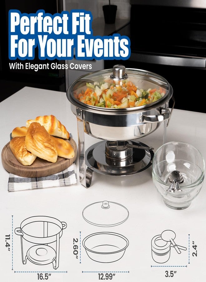 EHOMEA2Z Round Chafing Dish 5 QT Buffet Servers and Warmers, Chaffing Servers with Covers, Catering, Chafer, Folding Stand, Food Warmer for Parties Buffets (1,5 Quart) - Image 4