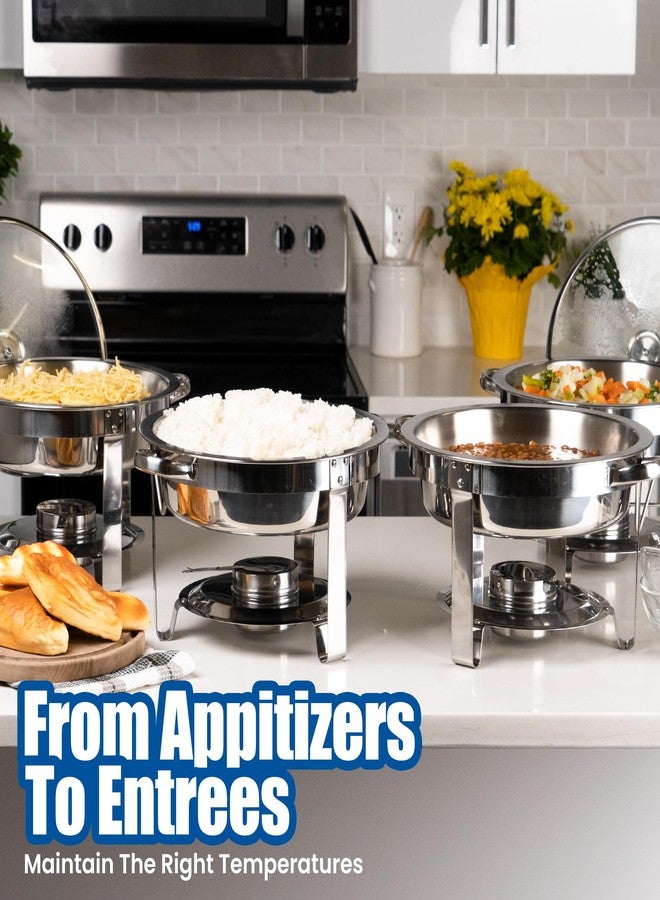 EHOMEA2Z Round Chafing Dish 5 QT Buffet Servers and Warmers, Chaffing Servers with Covers, Catering, Chafer, Folding Stand, Food Warmer for Parties Buffets (1,5 Quart) - Image 5