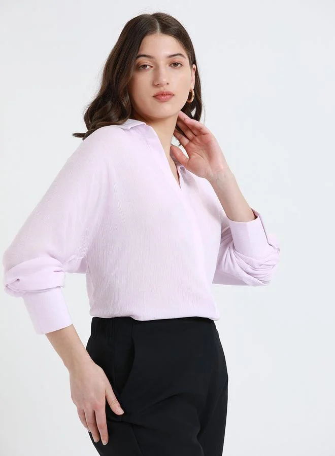 Dennis Lingo Lilac Long Sleeve Casual Shirt