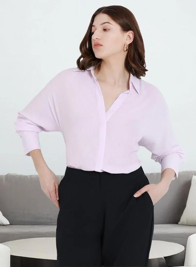 Dennis Lingo Lilac Long Sleeve Casual Shirt