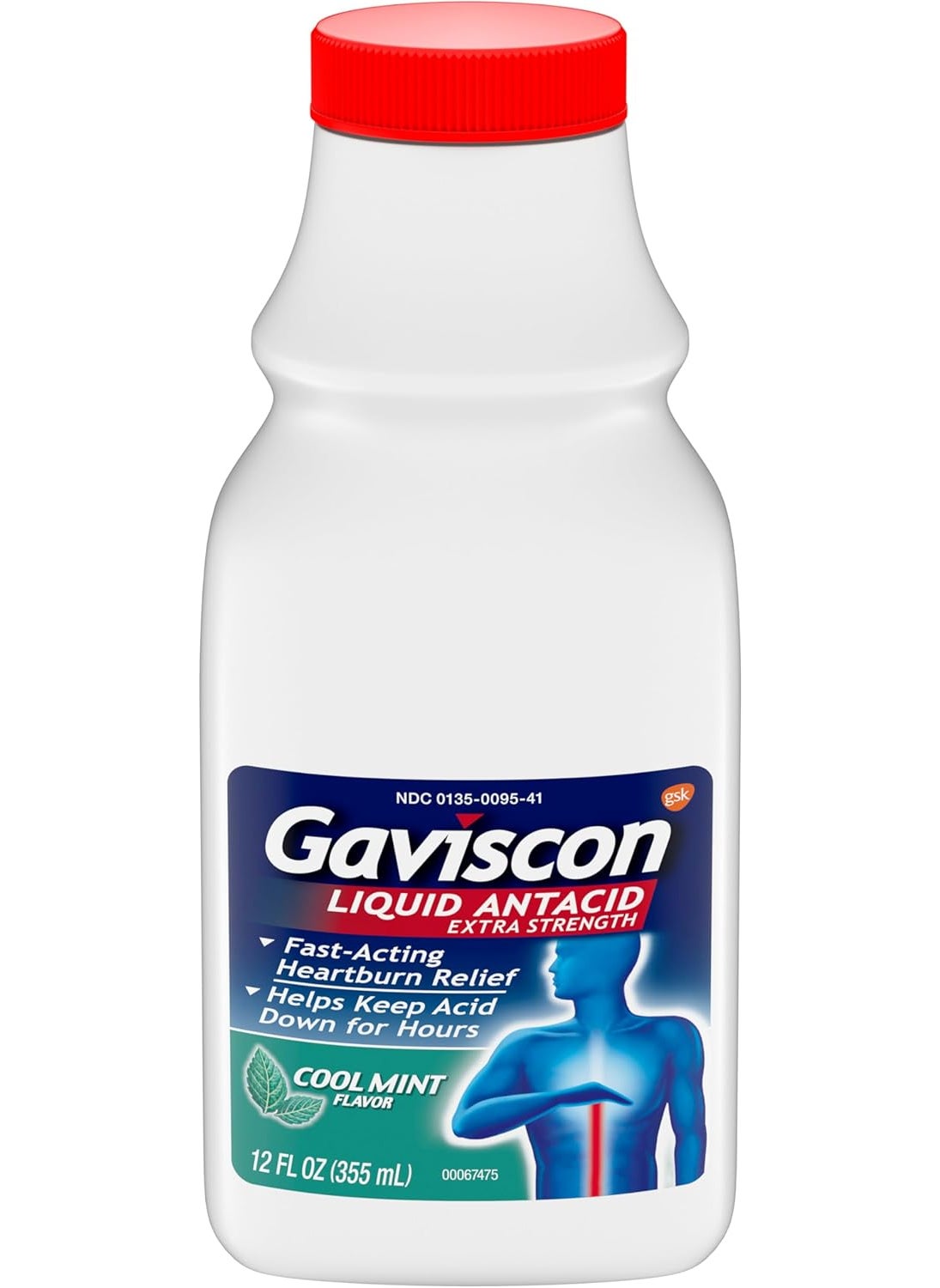 GAVISCON Gaviscon Extra Strength Cool Mint Liquid Antacid For Fast-Acting Heartburn Relief, 12 Ounces 