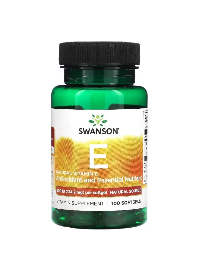 SWANSON Swanson, Natural Vitamin E, 134.2 mg, 100 Softgels 