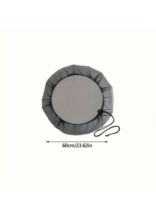 1pc Rain Barrel Cover with Drawstring 80cm Durable Polyester Mesh Leaf Debris Protection Fits Garden Lawn Outdoor Spaces Grid Lid Rainwater Collection - Image 3