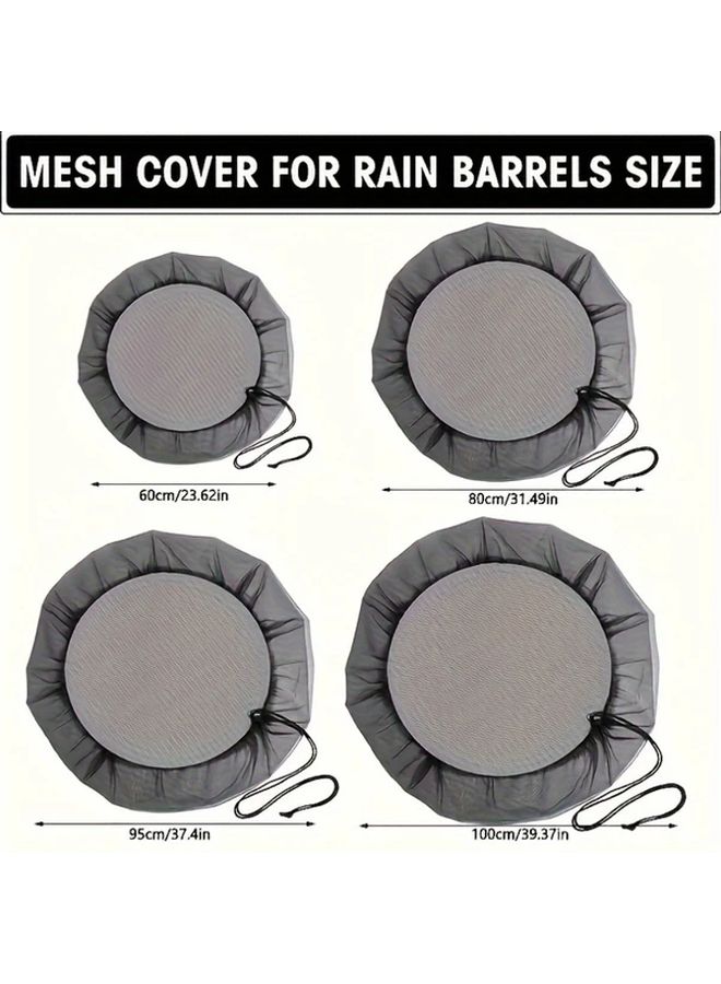 1pc Rain Barrel Cover with Drawstring 80cm Durable Polyester Mesh Leaf Debris Protection Fits Garden Lawn Outdoor Spaces Grid Lid Rainwater Collection - Image 1