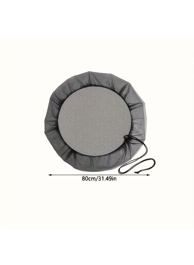 1pc Rain Barrel Cover with Drawstring 80cm Durable Polyester Mesh Leaf Debris Protection Fits Garden Lawn Outdoor Spaces Grid Lid Rainwater Collection - Image 5
