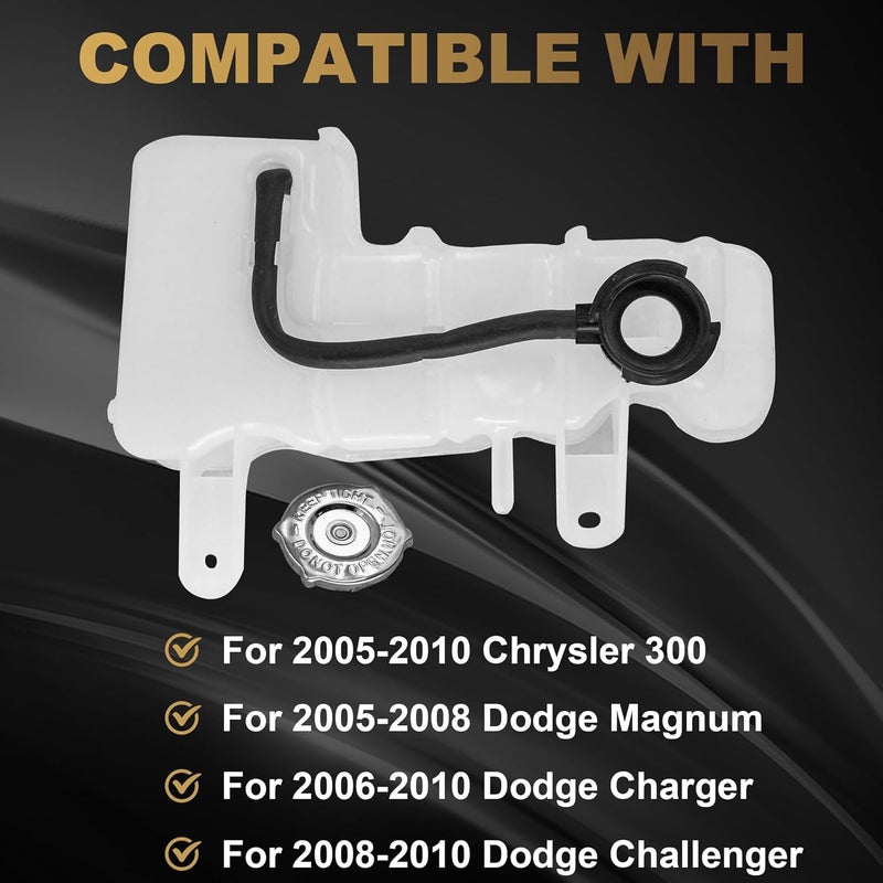 PartsFlow Coolant Recovery Tank Reservoir for Chrysler 300, Dodge Challenger, Charger, and Magnum (2005-2010) - Image 2