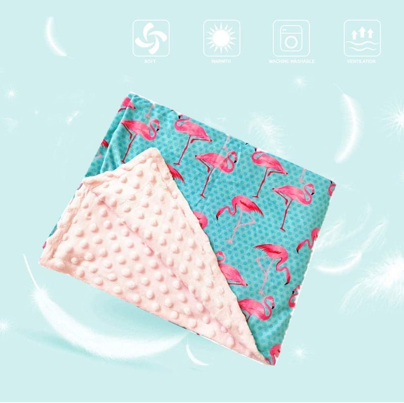NObranded Super Soft Minky Baby Blanket With Double Layer Dotted Backing - Pink Flamingo Security for Newborns, Nursery, Stroller, Receiving, Toddlers, Crib Bedding for Boy or Girl (30 x 47 Inch) - Image 3