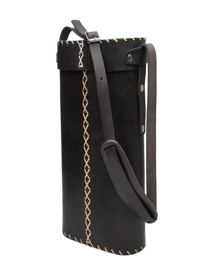 THEARG Matero Bag for Yerba Mate Gourd and Thermos, Fully Leather, Handmade Artisanal, With Handle and Shoulder Strap, Essential for Travel, Picnic, Camping and Home Use - (Color Black) - Image 1