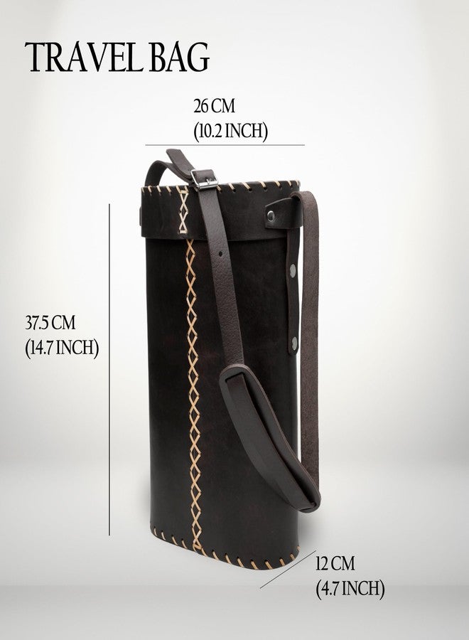 THEARG Matero Bag for Yerba Mate Gourd and Thermos, Fully Leather, Handmade Artisanal, With Handle and Shoulder Strap, Essential for Travel, Picnic, Camping and Home Use - (Color Black) - Image 3
