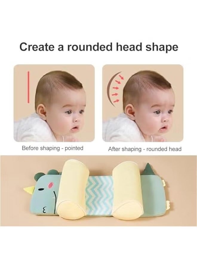 Gonice Baby Head Shaping Pillow, Newborn Pillow to Prevent Flat Head, Baby Head Pillow,Flat Head Baby Pillow, Baby Sleeping Pillow, Baby Pillows for Sleeping for 0-3 Years(Dinosaur) - Image 4