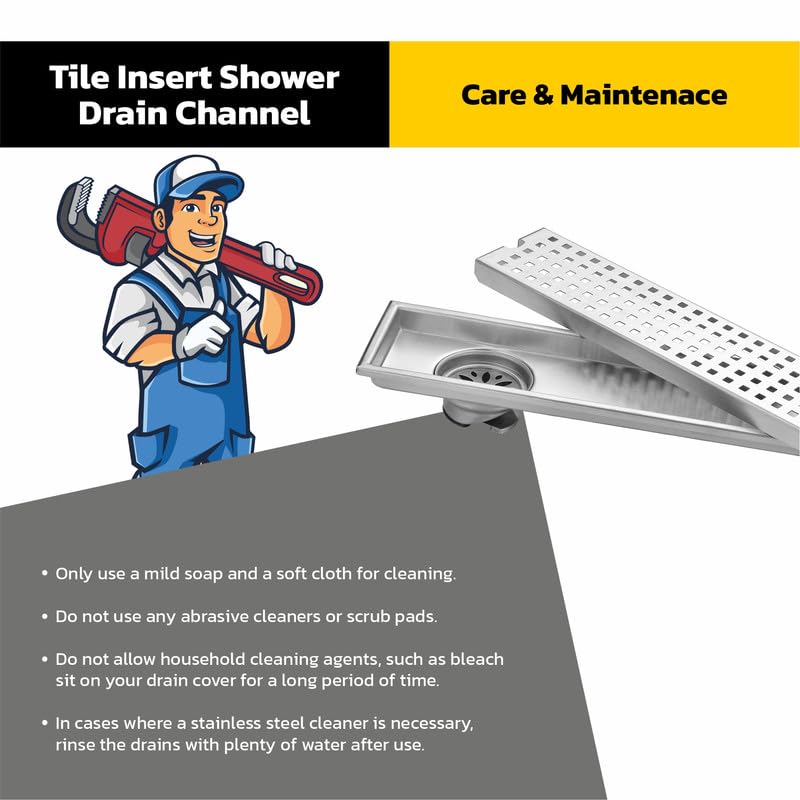 iSTAR 304 Grade Stainless Steel Long Shower Drain Channel | Corrosion Resistant Water Water Floor Drainer Jali with Pest Trap and Side Hole for Bathroom, Balconies, Wetrooms, Kitchens (12 x 4 inches) - Image 5
