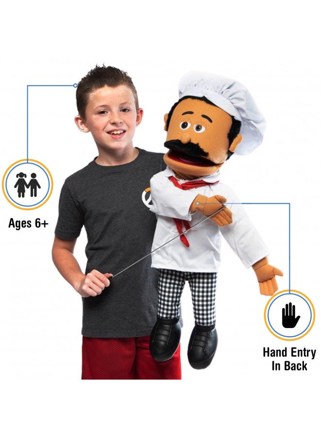 Silly Puppets 25" Chef Luigi, Full Body, Ventriloquist Style Puppet - Image 2