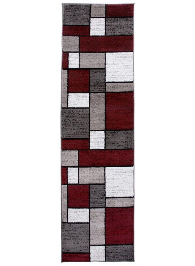 Rugshop سجادة عداء صناديق حديثة معاصرة 2' x 7'2" أحمر - Image 2