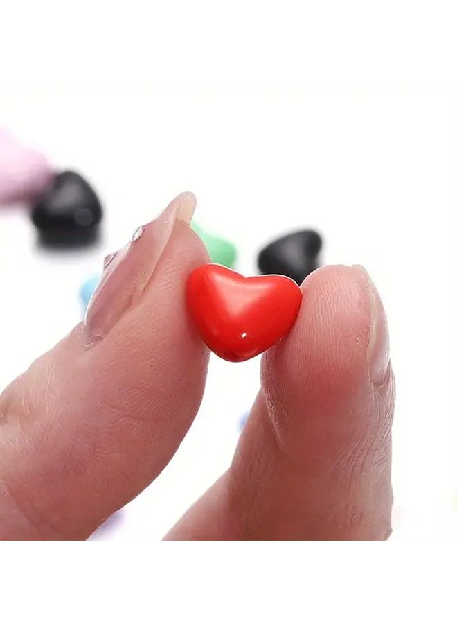 50 Pcs Heart Shaped Acrylic Spacer Beads Mixed Color Smooth Finish For DIY Bracelets Necklaces Jewelry Making Jewelry Supplies - Image 5