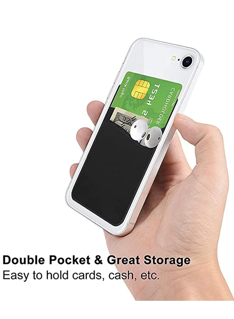 Captaintech Phone Wallet, Senose Phone Card Holder Stick On Silicone Credit Card Holder for Back of Phone Business Card Compatible for Any Smartphone - Image 3