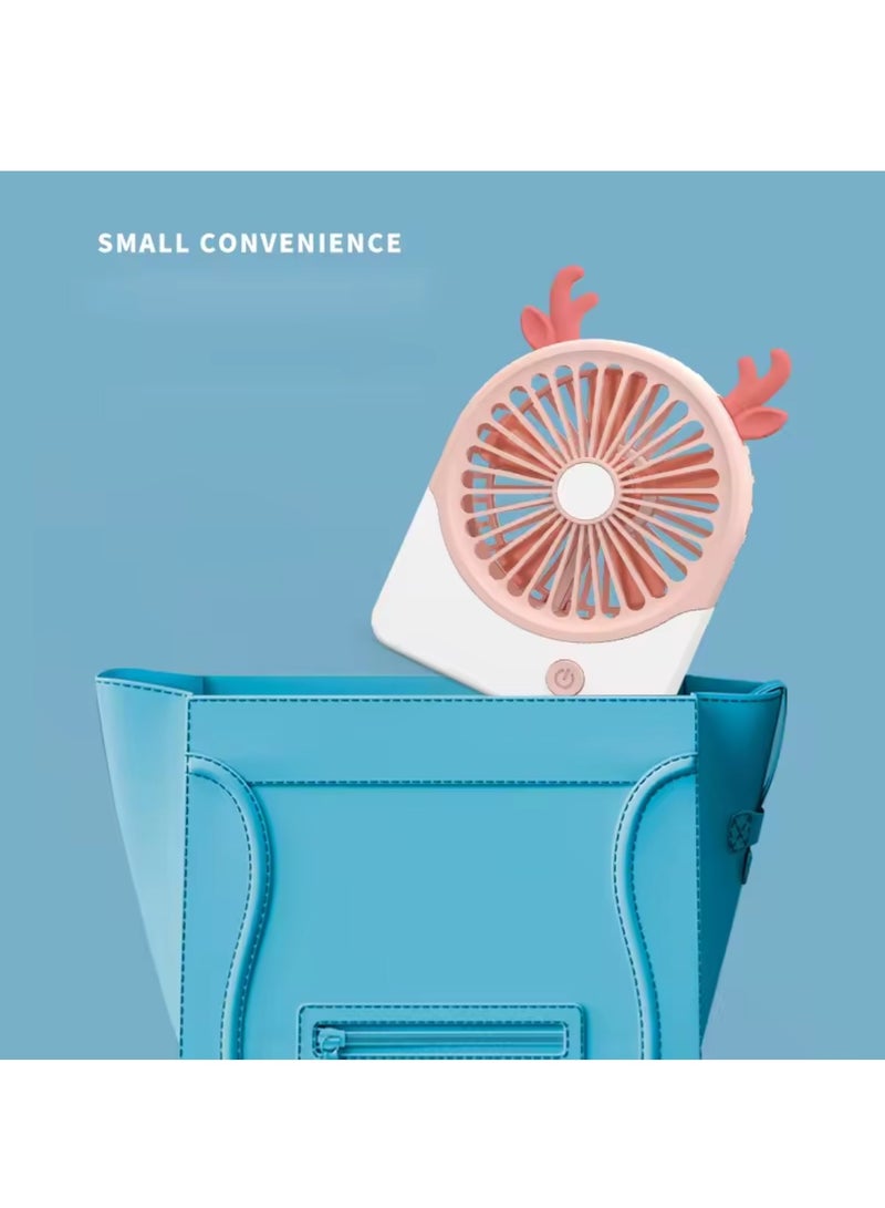 DIGI CORE Portable Fan Animal Shaped Cute Mini Fan Low Noise Fan USB Rechargeable Small Desk Fan Personal Fan For Desk Office, Home, Outdoor - Image 2