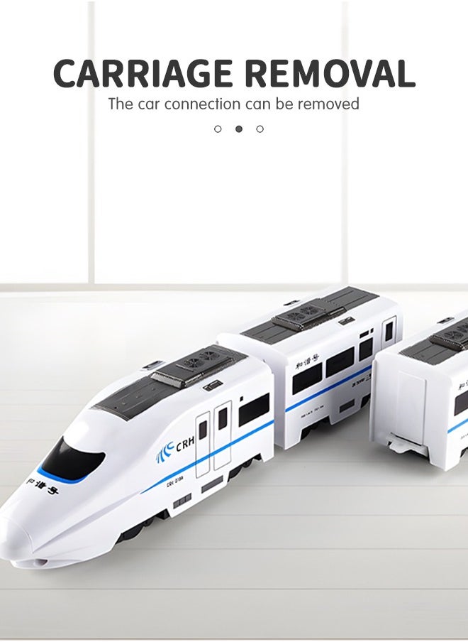 GROIC - Electric Train Toys with Light and Music, High Speed Electric Model Train Set, Children's Electric Train Track Toy Car Universal Driving, Automatically Avoiding and Turning Inertia Train Model - Image 1