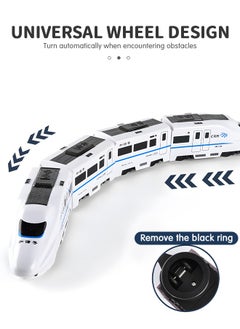 GROIC Electric Train Toys with Light and Music, High Speed Electric Model Train Set, Children's Electric Train Track Toy Car Universal Driving, Automatically Avoiding and Turning Inertia Train Model  - Image 2