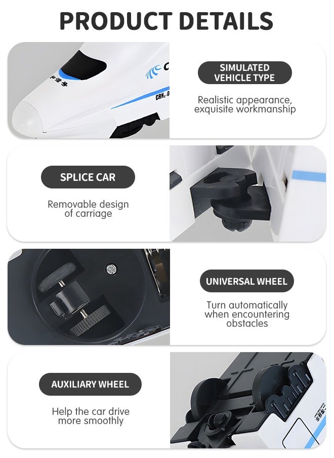 GROIC - Electric Train Toys with Light and Music, High Speed Electric Model Train Set, Children's Electric Train Track Toy Car Universal Driving, Automatically Avoiding and Turning Inertia Train Model - Image 1