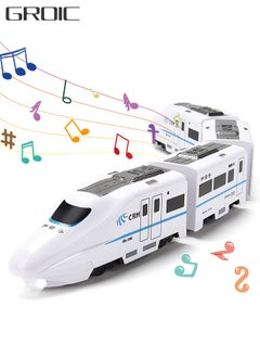 GROIC Electric Train Toys with Light and Music, High Speed Electric Model Train Set, Children's Electric Train Track Toy Car Universal Driving, Automatically Avoiding and Turning Inertia Train Model  - Image 1