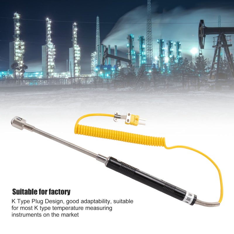 K Type Thermocouple Heat Resistant Steel Thermocouple Sensor with Insulated Handle High Accuracy Rapid Response for Temperature TestingStraight Shank Surface Thermocouple - Image 3