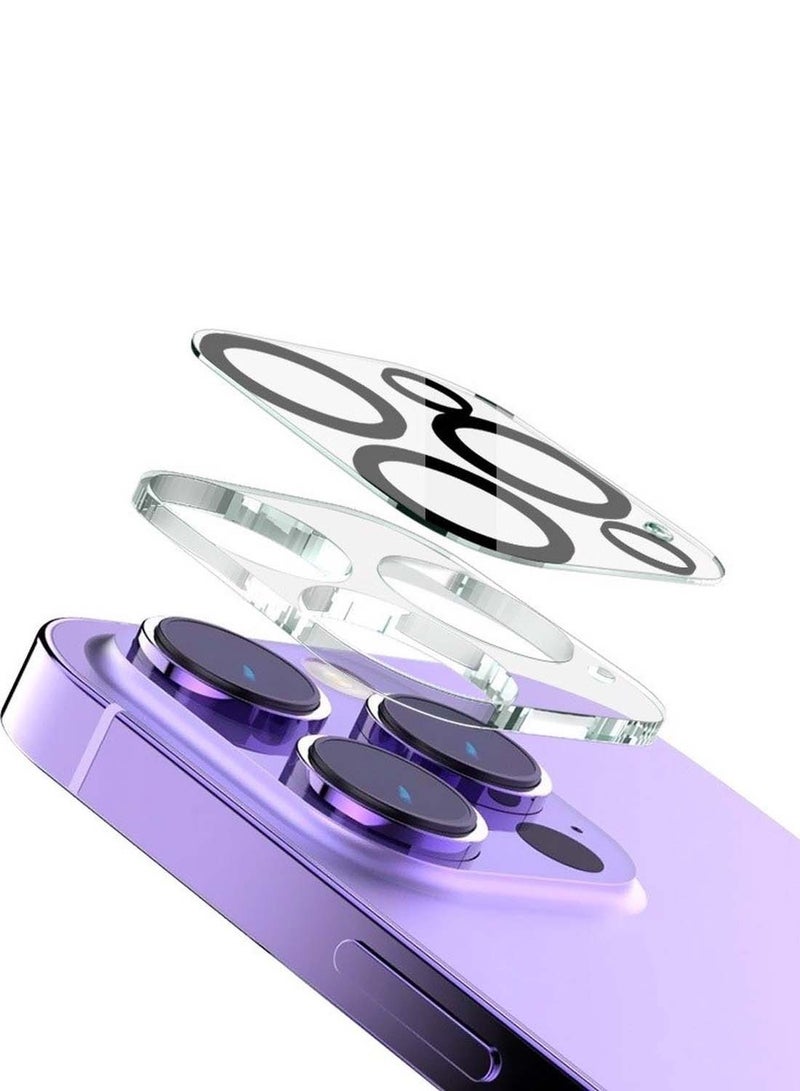 Wtech Apple iPhone 16 Pro / iPhone 16 Pro Max 2024 Premium Camera Lens Tempered Glass Protector Shield (MLHICL) - Clear/Black - Image 4