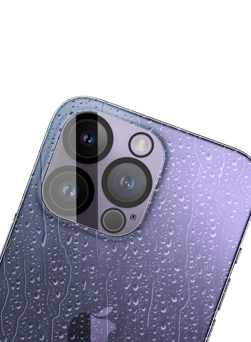 Wtech Apple iPhone 16 Pro / iPhone 16 Pro Max 2024 Premium Camera Lens Tempered Glass Protector Shield (MLHICL) - Clear/Black - Image 5